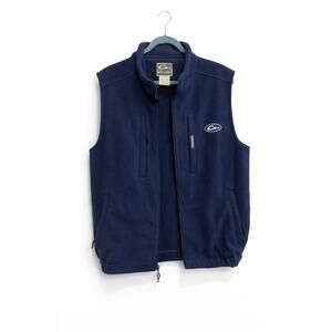 Drake Men’s Navy Fleece Vest Full Zip Outdoor Hunting Medium